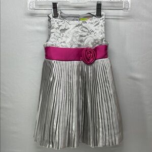 Penelope Mack Silver and Pink Formal Dress